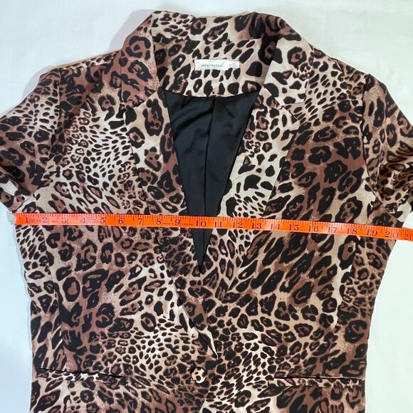 Skylar + Madison Leopard Print Blazer Lightweight Lined Brown Black Size S - Picture 6 of 11